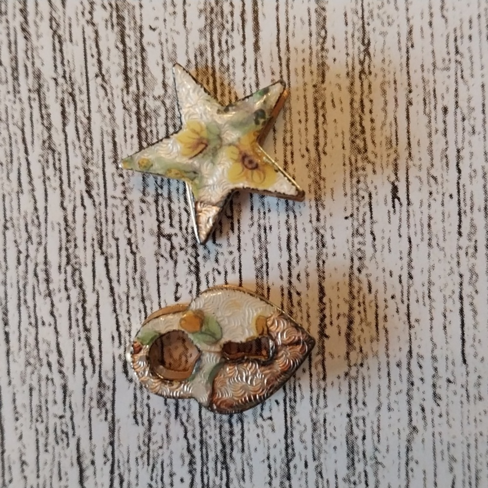 Vintage star and heart charms